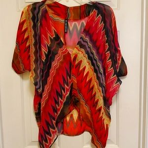 Olive Olivia 100% Silk Multi-Print Top